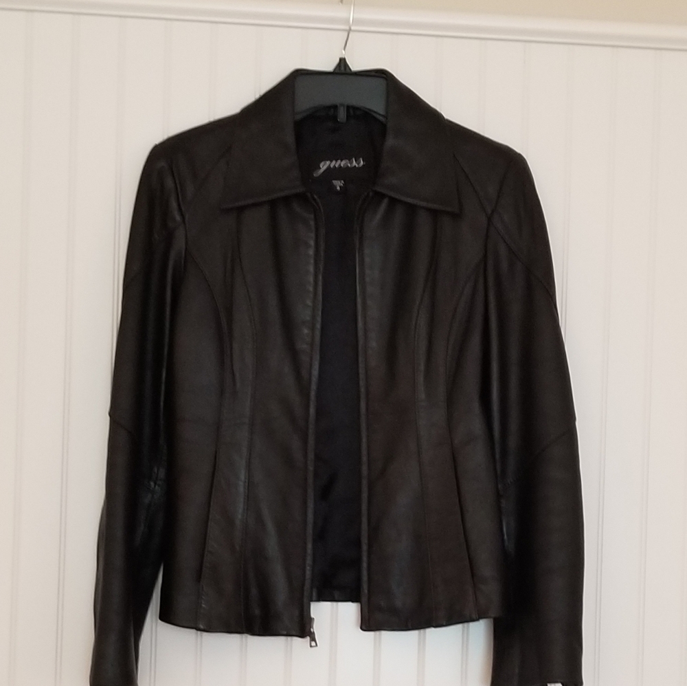 Guess leather jacket size small